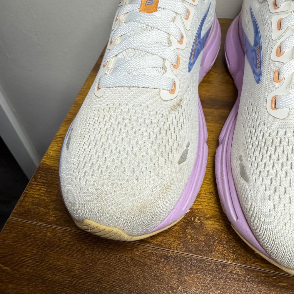 Brooks Ghost 15 Running Shoes Womens Size 8.5 White Purple 1203801B177 - Picture 7 of 7
